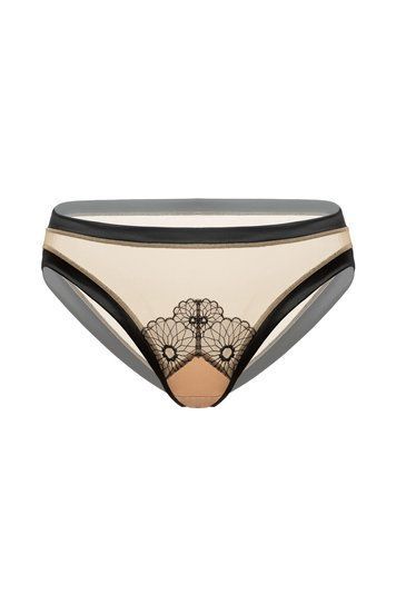 Трусы мини-бикини женские Gracija-Rim 36100, чорно-бежевий, XS