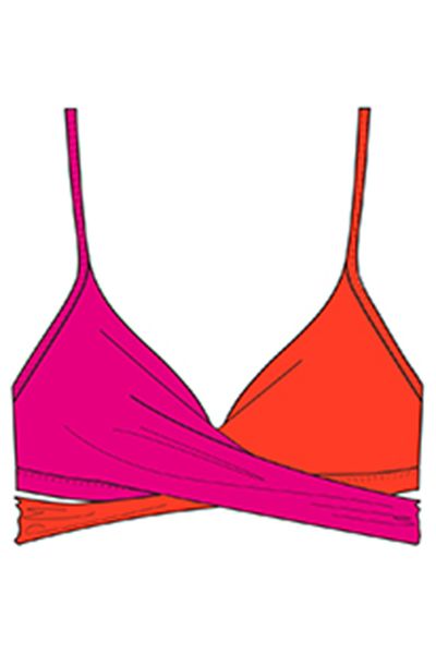 Бюстгальтер-трикутник купальний з формованою чашкою BeachLife 070112-275, micro fabric (рожевий-помаранчевий), 75, D