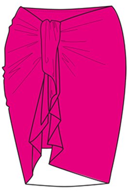 Юбка пляжная женская BeachLife 070809-275, розовый-оранжевый, M