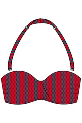 Бюстгальтер-бандо купальний з формованою чашкою BeachLife 070120-460, textured fabric (ЧЕРВОНИЙ), 75, C