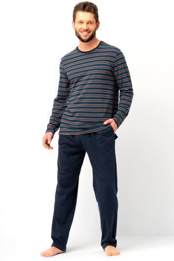 Піжама чоловіча Key MNS 315 B25, navy blue/brown (синьо-коричневий)