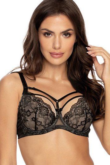 Бюстгальтер з м'якою чашкою Orhideja 125-438, Black/piony (чорний/піон), 80, D