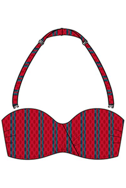 Бюстгальтер-бандо купальный с формованной чашкой BeachLife 070120-460, красный, 75, C