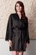 Шовковий жіночий халат Effetto 04101SL-Р, Black (чорний), 3XL