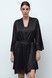 Шовковий жіночий халат Effetto 04101SL-Р, Black (чорний), 3XL