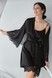 Шовковий жіночий халат Effetto 04101SL-Р, Black (чорний), 3XL