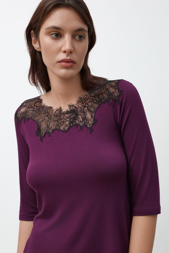 Піжама жіноча Effetto 03338IM, aubergine (баклажановий), 3XL