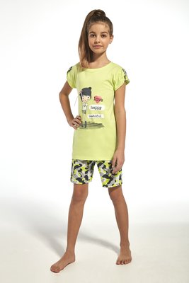 Пижама для девочек Cornette 62 Girl 243-19, зелено-серый, 98-104