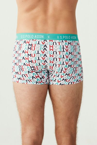 Набір трусів-боксерів чоловічих 3 шт U.S. Polo Assn. 80175, navy+grey melange+mint print (темно-синій+сірий меланж+м'ятний принт), XL