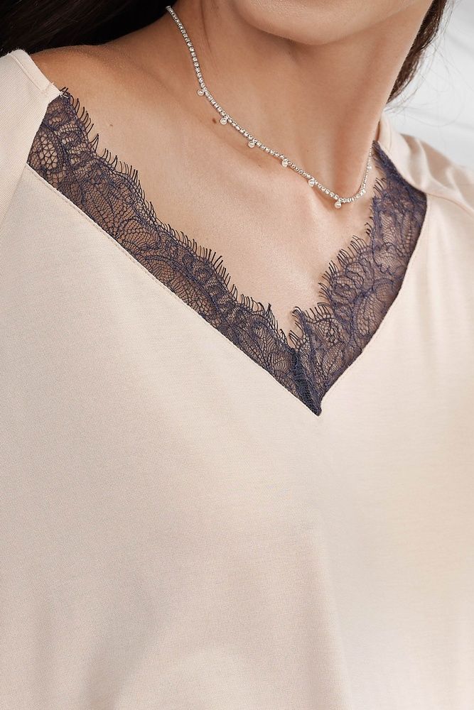 Пижама женская Effetto 03321IM, бежево-блакитний, 3XL