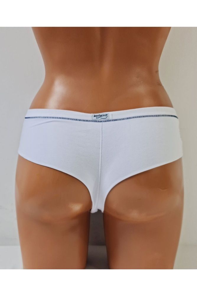 Труси-бразиліана жіночі Emy 6035d, bianco pois blu (білий в горох), 2/S