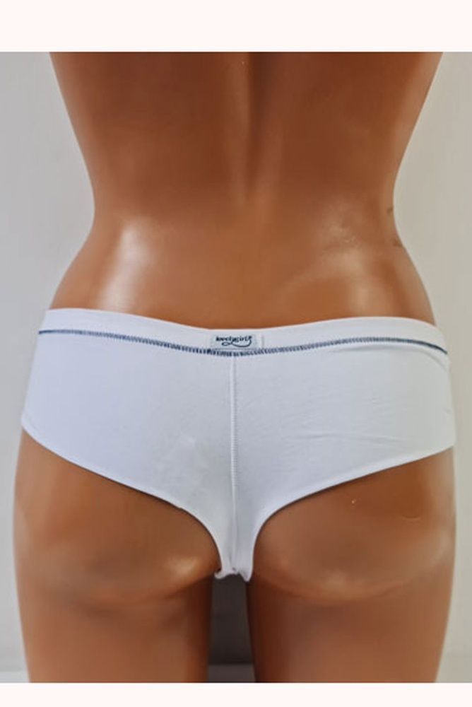 Труси-бразиліана жіночі Emy 6035d, bianco pois blu (білий в горох), 2/S
