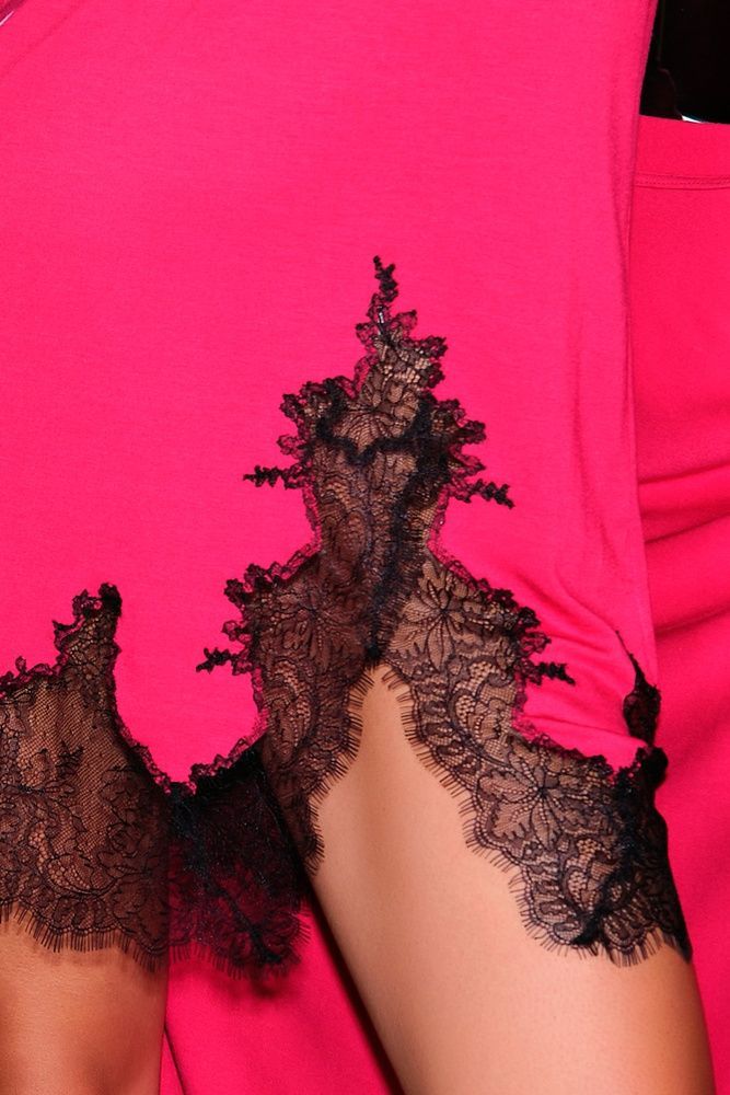 Нічна сорочка жіноча Effetto 03329PO, fuchsia/black (фуксія-чорний), 3XL