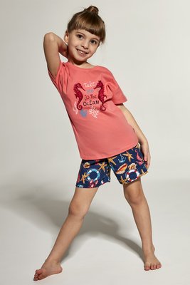 Пижама для девочек Cornette 94 Seahorse 249-22, розово-джинсовый, 86-92