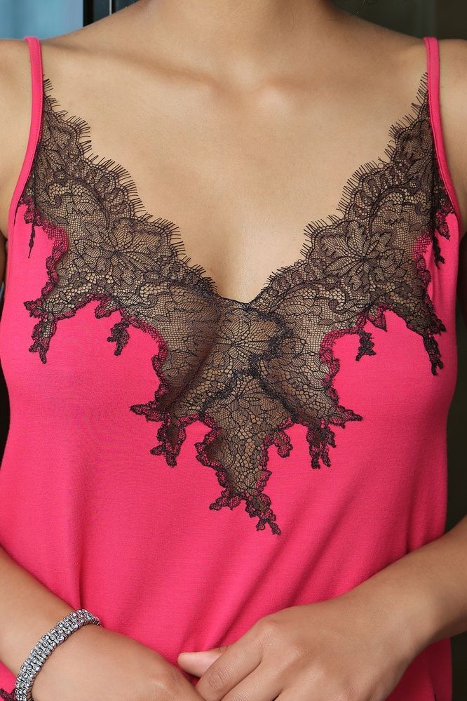 Піжама жіноча Effetto 03331P, fuchsia/black (фуксія-чорний), 3XL