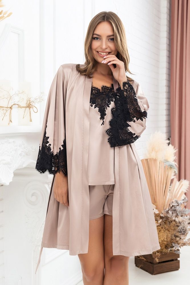 Халат жіночий Effetto S03195, beige (бежевий), 3XL