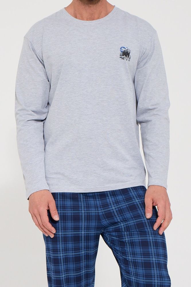 Піжама чоловіча Cornette 124-339 B26, melange/navy blue (меланж/синій)