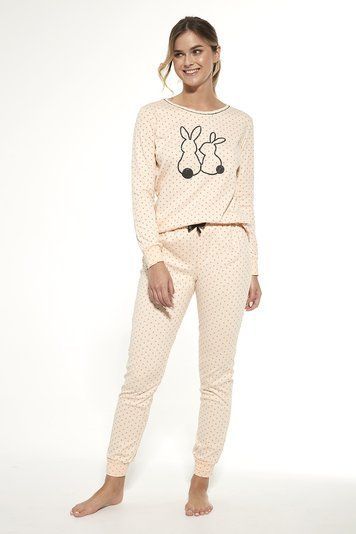 Піжама жіноча Cornette 303 Rabbits "Long" 720-22, pink/grey (рожево-сірий), L