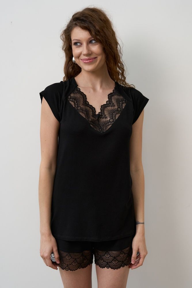 Піжама жіноча Effetto 02103, Black (чорний), XS