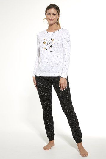 Піжама жіноча Cornette 302 Star 722-22, white/black (біло-чорний), L