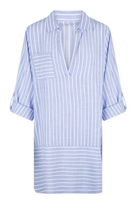 Нічна сорочка жіноча LingaDore 7425PD, stripes print (блакитно-білий), XS