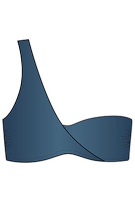 Бюстгальтер-бандо купальний з формованою чашкою BeachLife 070122-694, shine fabric (темно-синій), 75, C