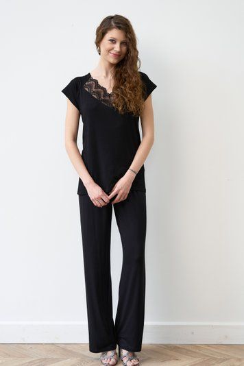 Піжама жіноча Effetto 02101, Black (чорний), XS