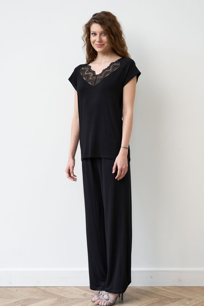 Піжама жіноча Effetto 02101P, Black (чорний), 3XL
