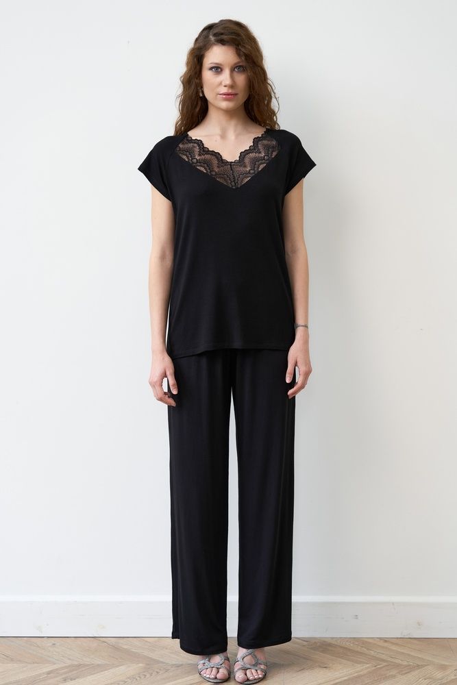 Піжама жіноча Effetto 02101, Black (чорний), XS