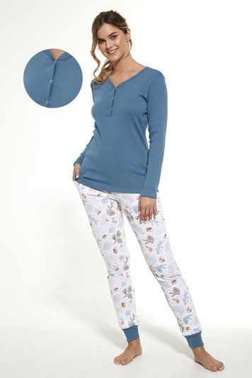 Піжама жіноча Cornette 300 Lucy 723-22, blue/white/grey (блакитно-біло-сірий), L