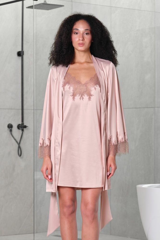 Нічна сорочка жіноча Effetto S03407Р, rose gold(рожевий беж), 3XL