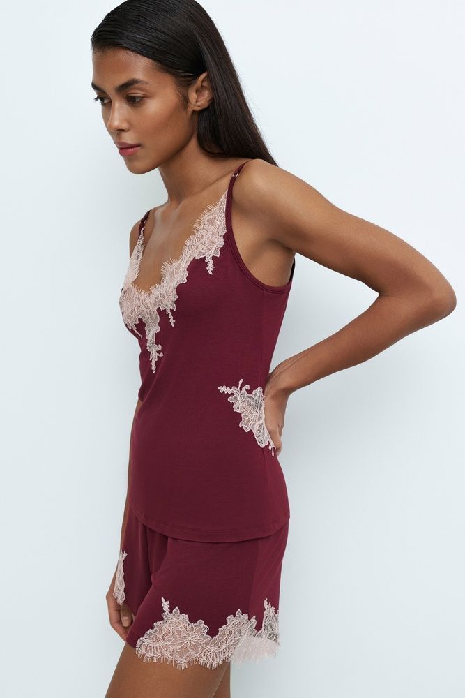 Піжама жіноча Effetto 03163IM, cherry lacquer (бордо), 3XL