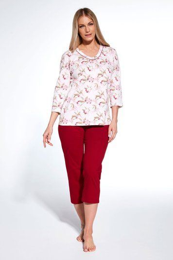 Піжама жіноча Cornette 360 Adele 481-23 3-5XL, pink/dark red (рожевий-темно-червоний), 3XL