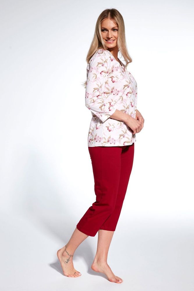 Пижама женская Cornette 360 Adele 481-23 3-5XL, рожевий-темно-червоний, 3XL