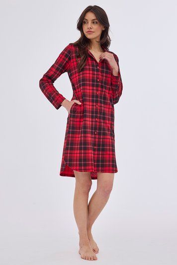 Нічна сорочка жіноча Cornette 409 Kaya 2 104-409 B24, red/black (червоно-чорний), M