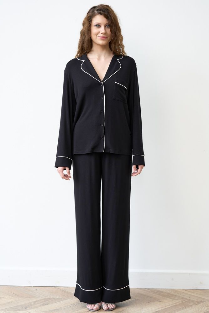 Піжама жіноча Effetto 02116P, Black (чорний), 3XL