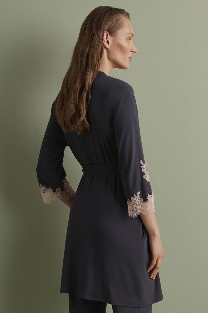 Халат жіночий Effetto 03161IM, smoke grey (графітовий), 4XL