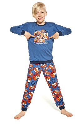 Пижама для мальчиков Cornette 123 Pumpkin 976-21, джинсово-помаранчевий, 98-104