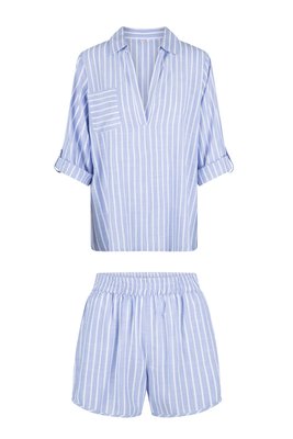 Піжама жіноча LingaDore 7425SET, stripes print (блакитно-білий), XS