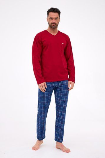 Піжама чоловіча Cornette 262 Gordon 122-262 B25, dark red/jeans (т.червоний/синій), XL
