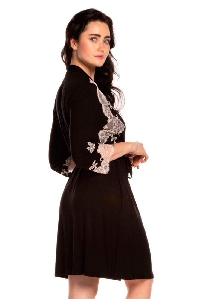 Халат жіночий Effetto 03161O/1, Black (чорний), M
