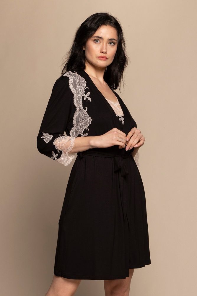 Халат жіночий Effetto 03161O/1, Black (чорний), M