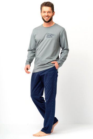 Піжама чоловіча Key MNS 612 B25 3-4XL, grey/navy blue (сірий/синій)