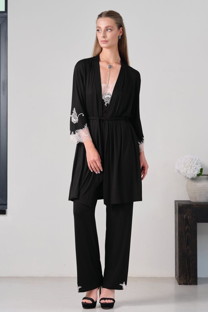 Халат жіночий Effetto 03161P, Black (чорний), 3XL