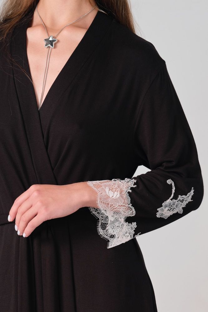 Халат жіночий Effetto 03161P, Black (чорний), 3XL