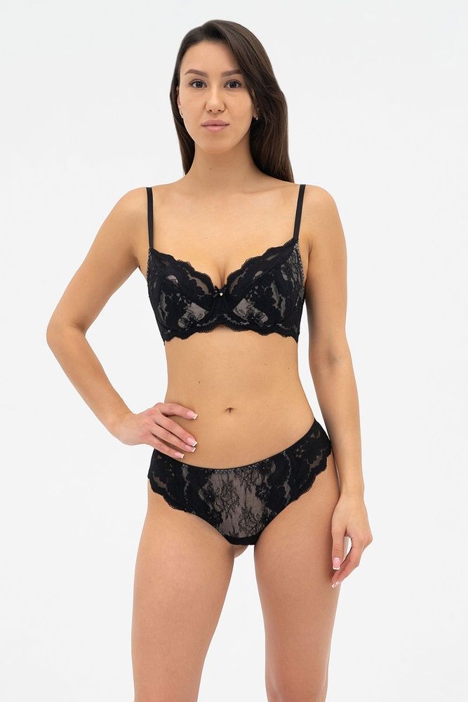 Бюстгальтер з напівпоролоновою чашкою Effetto PATRICIA 019 359 08, Black/piony (чорний/піон), 70, B