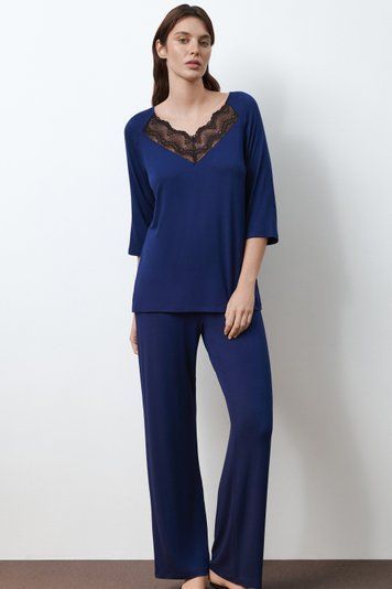 Піжама жіноча Effetto 02114IM, navy blue (т.синій), 4XL