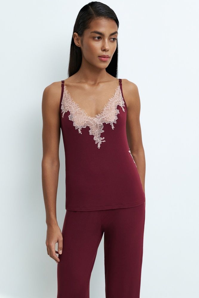 Піжама жіноча Effetto 03163/1IM, cherry lacquer (бордо), 6XL