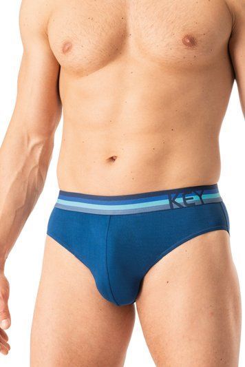 Набір трусів-сліпів чоловічих 2 шт Key MPP 276 A26, blue/navy (голубий/синій)