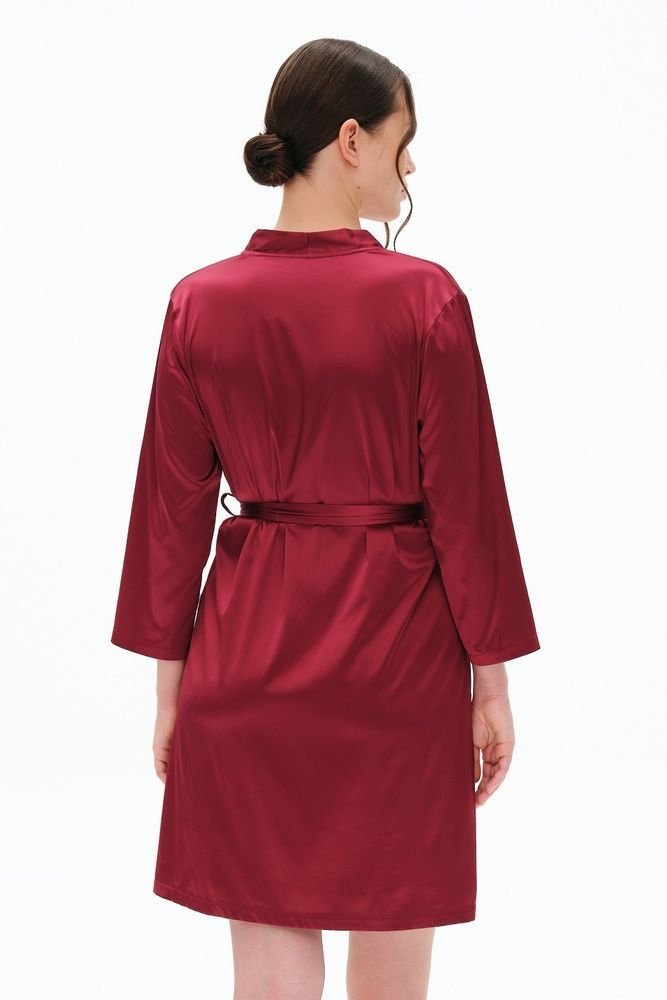 Халат женский Effetto S03200Р, бордовый, 4XL